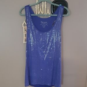 Decree Blue Sequin Women's Top